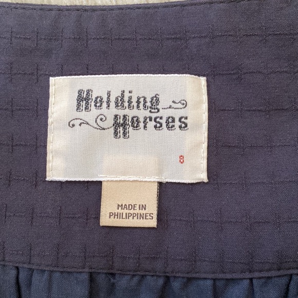 Anthropologie Golding Horses Dark Gray With Off White Embroidery Detail … - Picture 10 of 11